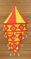 Lampenschirm, Laterne, Lampion, bunte Deko aus Indien 70cm