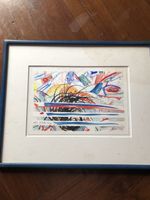 Aquarell Linolschnitt Signiert 1994 Unikat Künstler🎨