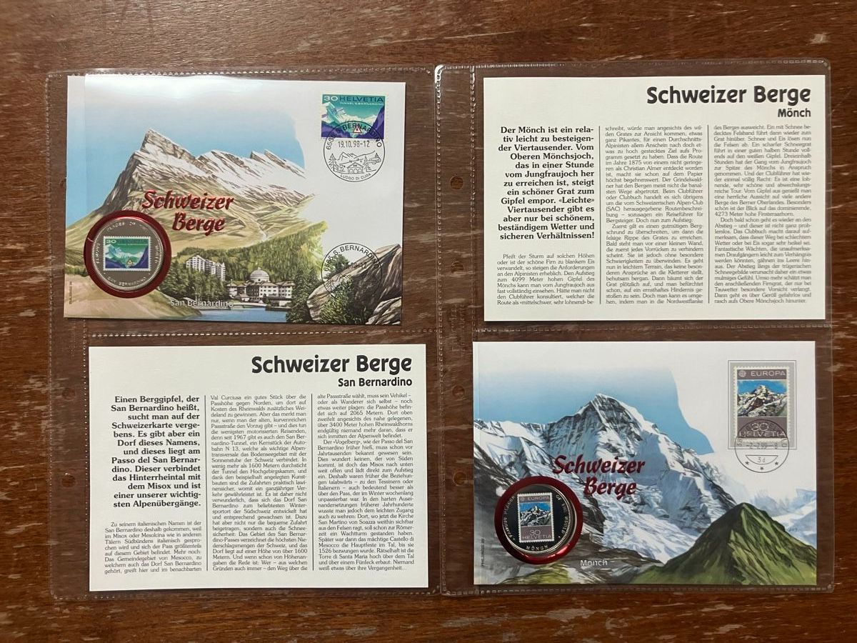 Tutti le monete: 9 Numisbriefe Schweizer Berge – Nuovo (secondo la descrizione) da Oberuzwil venduto da Paga77 5