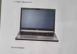 Notebook Fujitsu Lifebook E754 / SN SDS Q008620