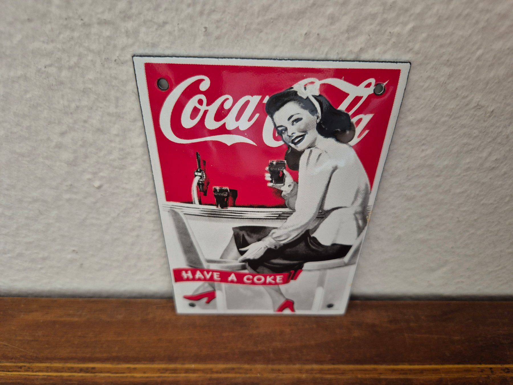 Coca-Cola Schilder: Emailschild Coca Cola Bar Salon Restaurant Emaille Schild – Neu (gemäss Beschreibung) aus Schaffhausen von pfanis09 2