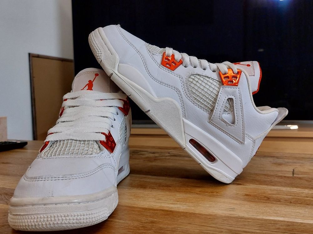 Nike Jordan Metallic Orange On Feet Foot Jordan 4s Orange Metallic Jordan  Retro Shimmer (W) DJ0675-200