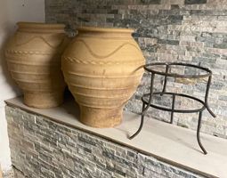 Ton Topf Vase Tonschale Blumentopf Pflanzentopf mit Ständer