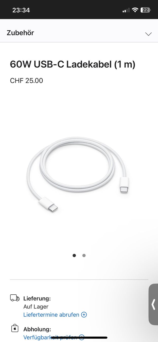 Cavi: Ladekabel USB-C  Kabel - Neu – Nuovo (secondo la descrizione) da Dietikon venduto da sal_zdn5 1