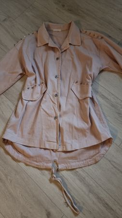 Rosa Übergangsjacke mit Nieten - Gr. S Baumwolle neuwertig 