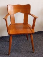 Antiker Holzstuhl mit Armlehne, massiv, Vintage!