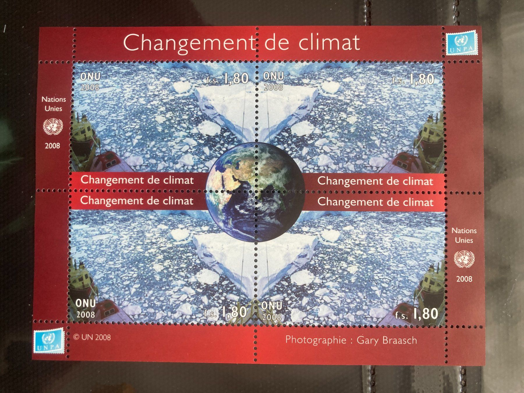 Alle Briefmarken: UNO Genf 2008 Block Klimawandel 1.80 CHF Eis postfrisch – Neu (gemäss Beschreibung) aus Winterthur von schnueps