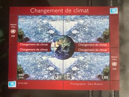 UNO Genf 2008 Block Klimawandel 1.80 CHF Eis postfrisch