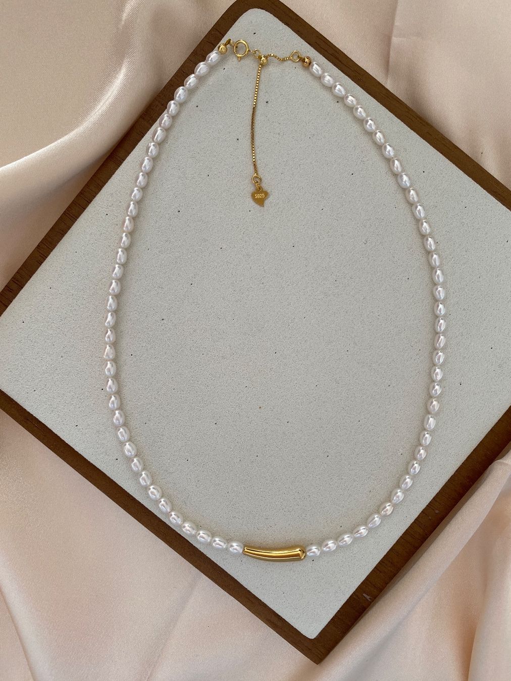 Catenine: 4mm Süsswasserperlen/Perlen Kette echte – Nuovo e nell'imballaggio originale da Sarnen venduto da Yingsperlen4