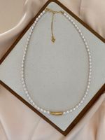 4mm Süsswasserperlen/Perlen Kette echte