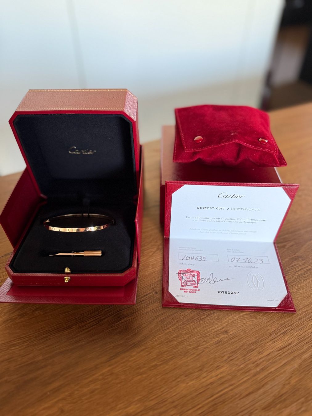 Cartier Bracciali & Braccialetti: Cartier LOVE Bracelet roségold – Usato da Warth venduto da Nivram14