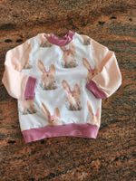 Baby Pulli mit Hasenmotiv, Gr. 74, ros/lila, Handmade, neu