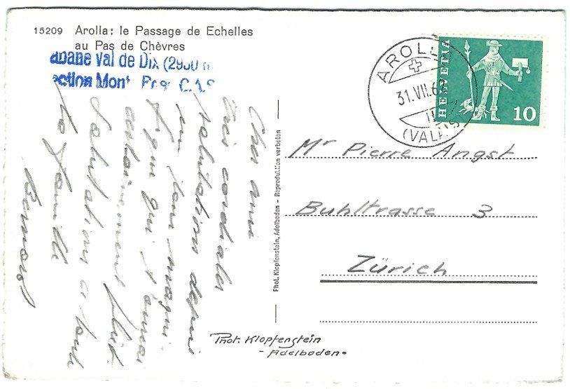 Cartoline postali: AK Arolla,, "Le Passage de Echelles" – Usato da Rheinfelden venduto da wil_m7gh 1