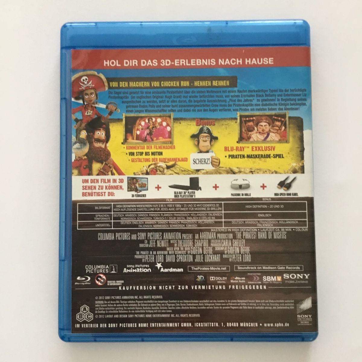 Tutti i DVDs: Die Piraten! Blu Ray - 3D + 2D Neu Wertig – Nuovo (secondo la descrizione) da Blauen venduto da berlingo65 1