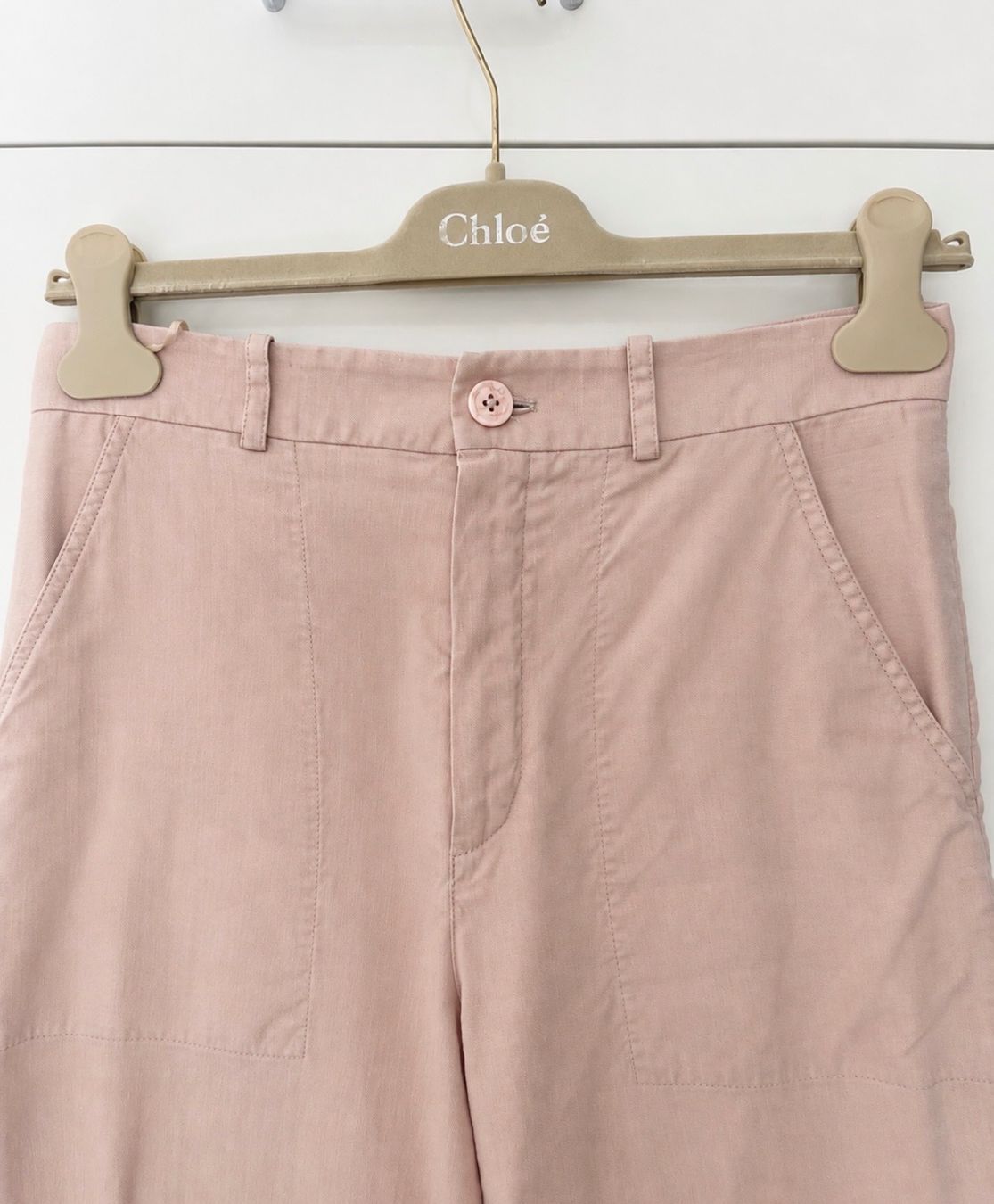 Chloé Pantaloni: Chloè Hose Rosé Baumwolle Grösse 36 – Usato da Zürich venduto da Marta_atram