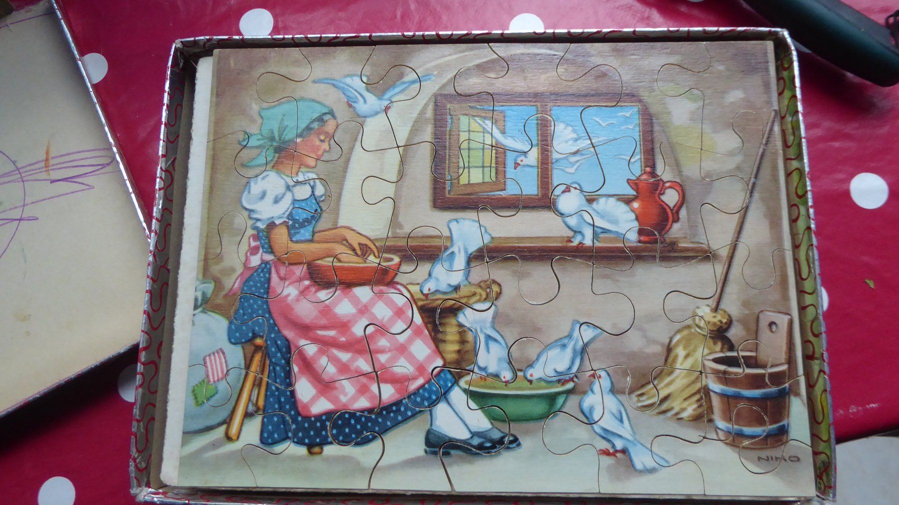 Penelope Puzzles: 4 Antike Holz Puzzle Sammlung Penelope  Grimms Märchen – Gebraucht aus Sargans von Benziner