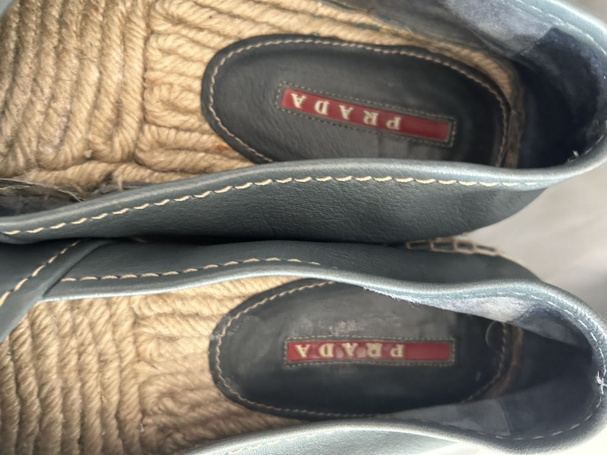 Prada Scarpe da donna: Prada Espadrilles aus Leder 39,5-40, Graublau – Usato da St. Gallen venduto da jojan 2