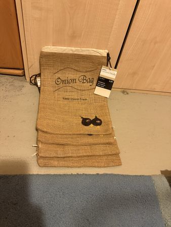 Zwiebelsack Jute braun 4er Set ungebraucht