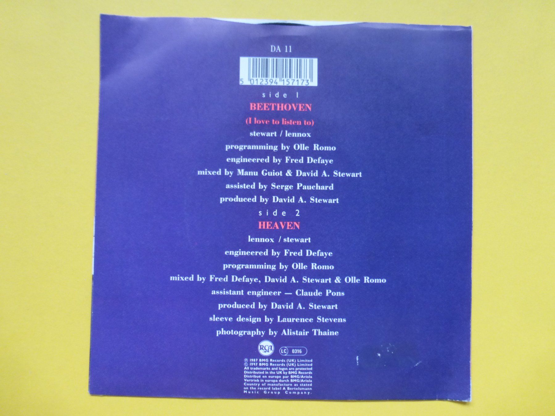 Dischi in vinile: Eurythmics – Beethoven – Usato da Zürich venduto da Swiss57 1