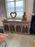 Sideboard Jamahra Shabby Chic Mangoholz weiss-grau 180