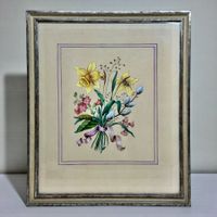 G. REYMOND - Aquarelle nature morte bouquet fleurs printemps