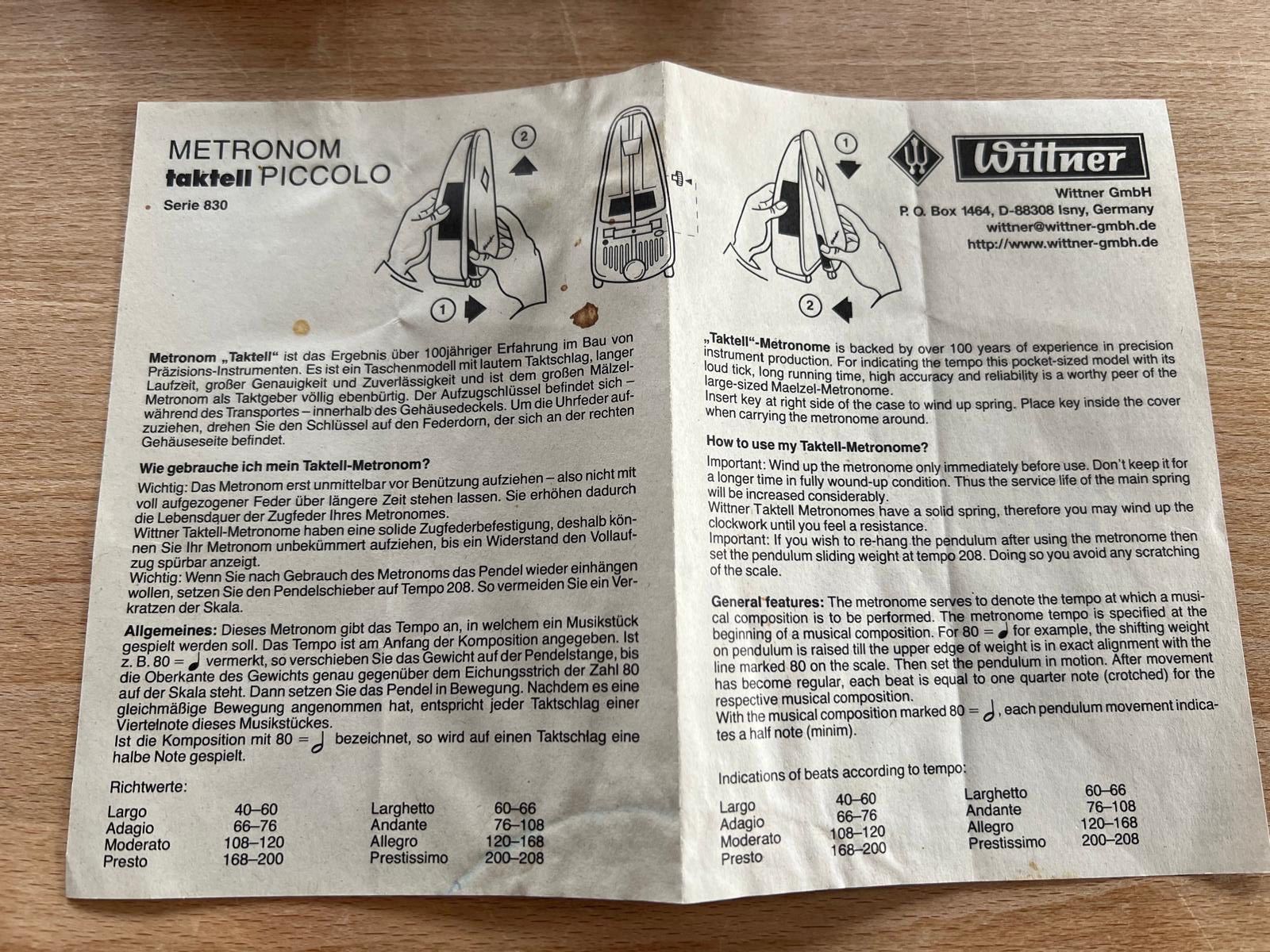 Messen: Metronom taktell piccolo – Gebraucht aus Zürich von maggi96 2