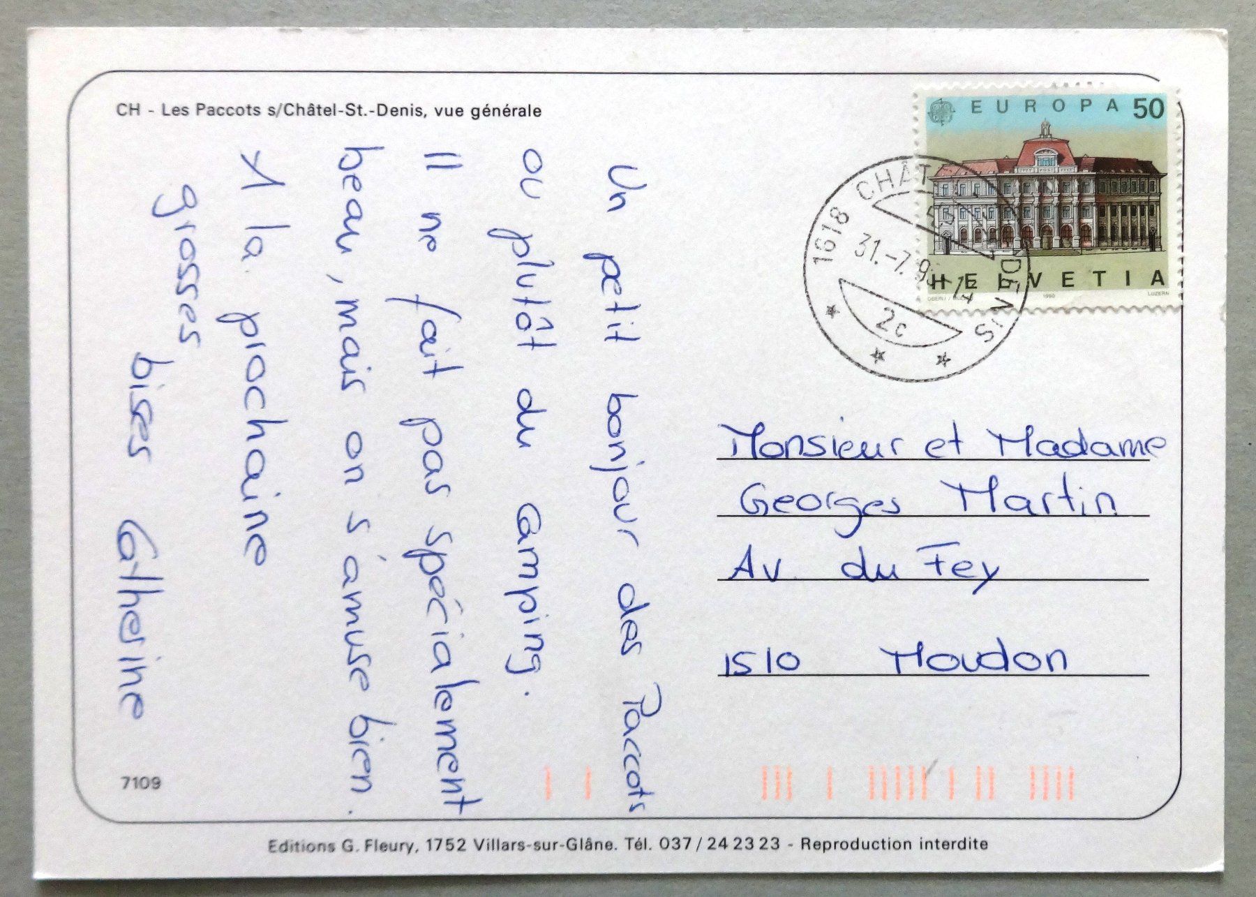 Cartes postales: Les Paccots s/Châtel-St.-Denis, vue générale – D'occasion à Fétigny par Billy2miny 1