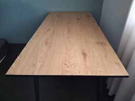 Wooden Dining Table with Metal Legs