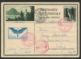 1930 Zeppelin LZ 127 Zeppelinpost Karte Castagnola nach Zug