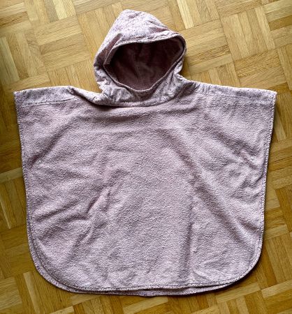 Kinder Bade-Poncho in altrosa, mit Kapuze