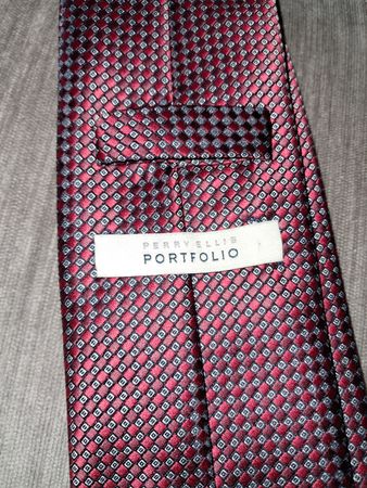 Krawatte Perry Ellis Portfolio rot kariert Polyester