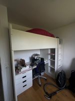 IKEA SMÅSTAD Hochbett mit Schreibtisch & Schrank – Weiß/Blau
