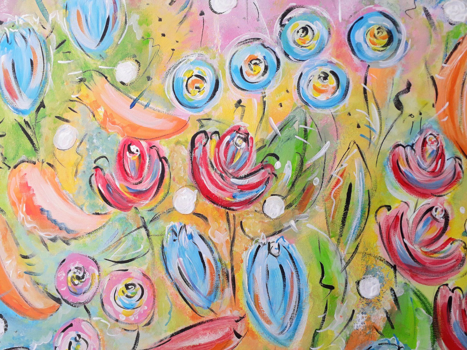 Dipinti: Gemälde Blumen expressiv Künstler: Manuela Reitz – Nuovo e nell'imballaggio originale da Balve venduto da Manu_1303 3