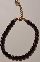 Handgemachtes Tigerauge Armband mit goldfarbenem Verschluss