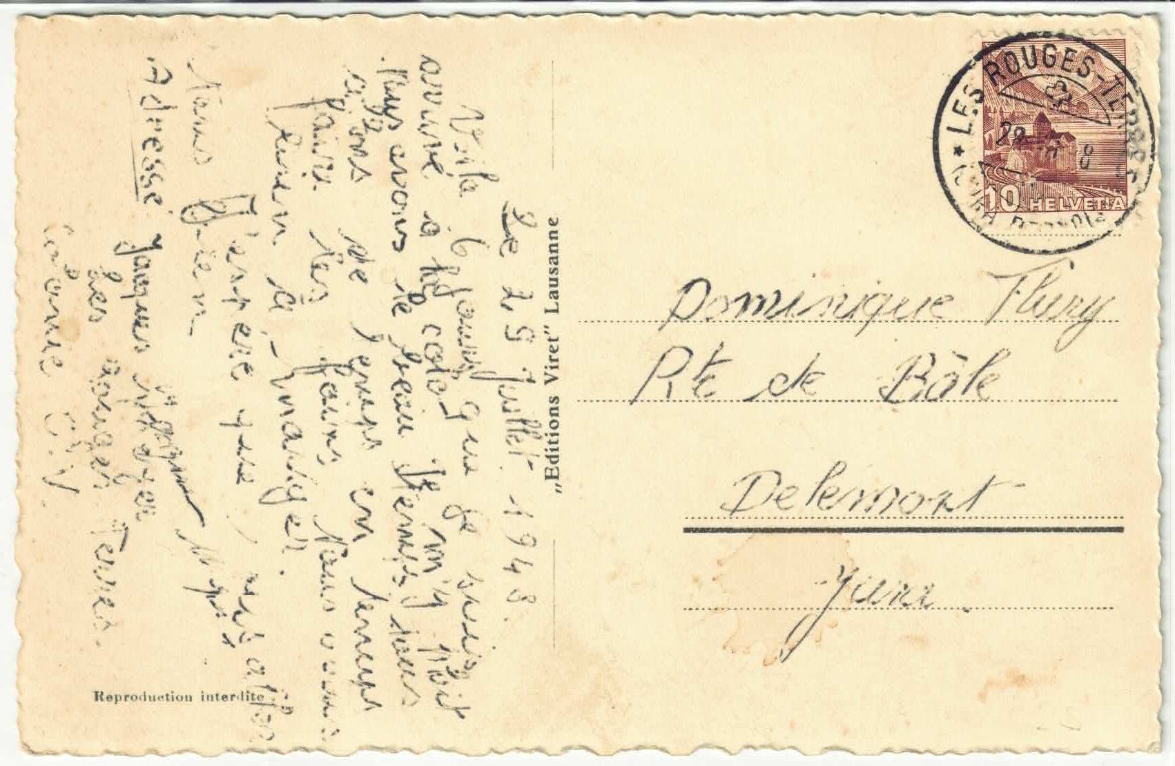 Cartoline postali: Les Rouges-Terres Basses – Usato da Ettingen venduto da Kartenplanet 1