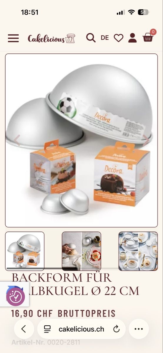 Teglie da forno: Backformen Halbkugeln / Glacebombenform – Nuovo (secondo la descrizione) da obermumpf venduto da meinalem 1