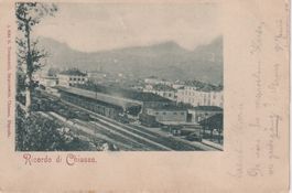 AK Chiasso , stazione internazionale 1899, rara.