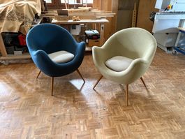 Design-Kugelsessel (2 Stück) – Retro / Mid-Century Stil