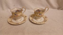 2 Teetassen von Raynaud mit Untertassen Blumenmuster