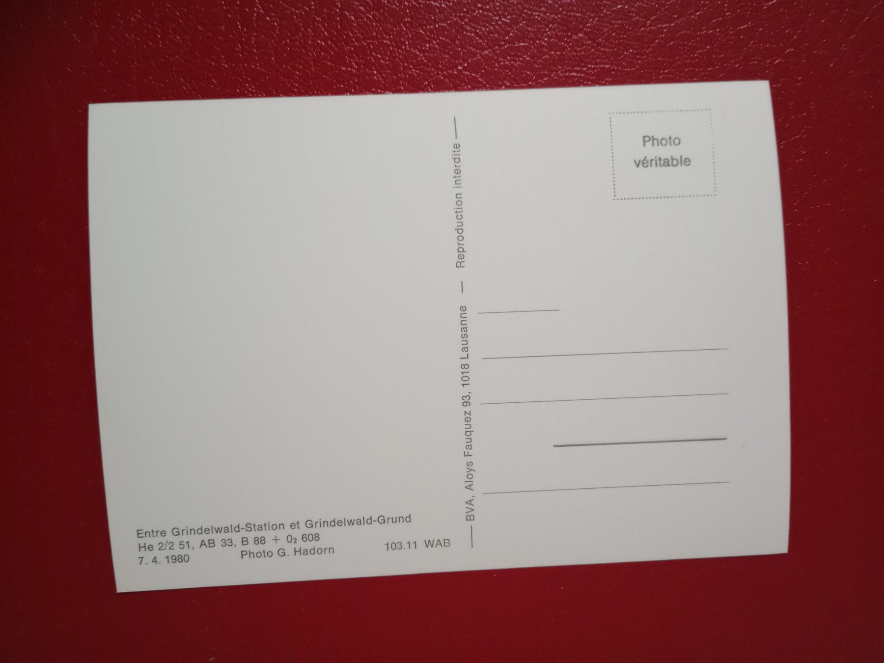 Cartoline postali: AK Bahn WAB Eisenbahn in Grindelwald Bern – Usato da Küttigen venduto da Melisch1000 1