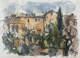 WÜTHERICH Hans Ruedi (1947) - À Uzés (F) , 1985 - Aquarell