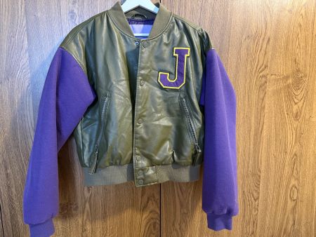 College Jacke grün lila