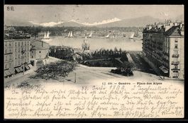 AK Genève, Place des Alpes, 1899