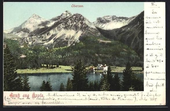 Cartoline postali: AK Arosa, Blick auf den Obersee – Usato da Berlin venduto da bartko-reher