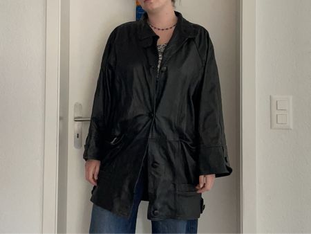 Lederjacke schwarz Grösse 42-44