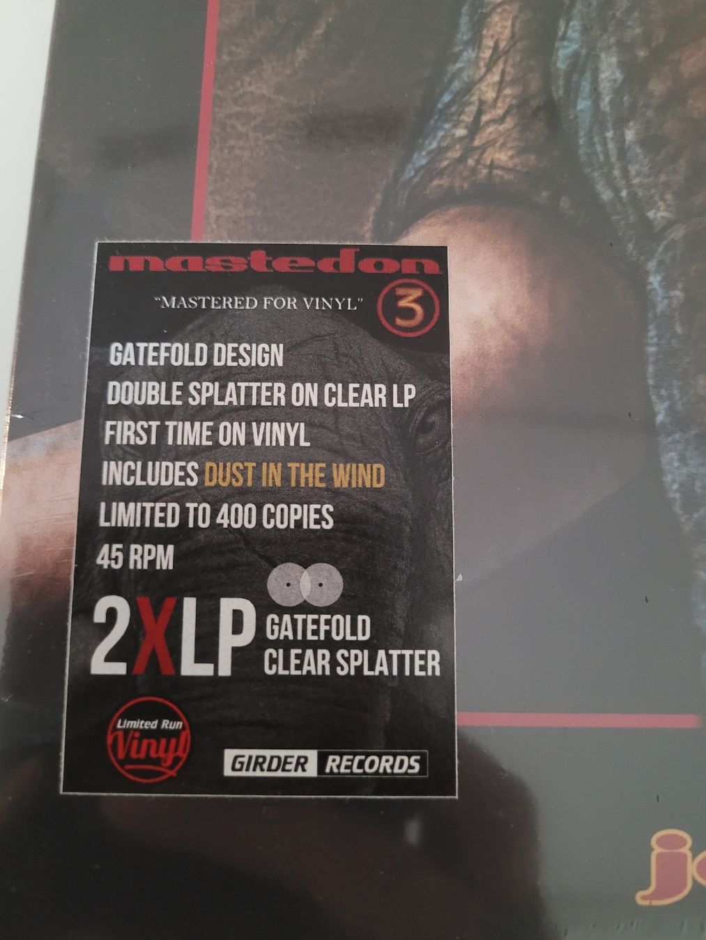 Dischi in vinile: Mastedon - 3 Gatefold Clear Splatter 2xLP Vinyl – Nuovo e nell'imballaggio originale da Münsingen venduto da Drachenwurst 1