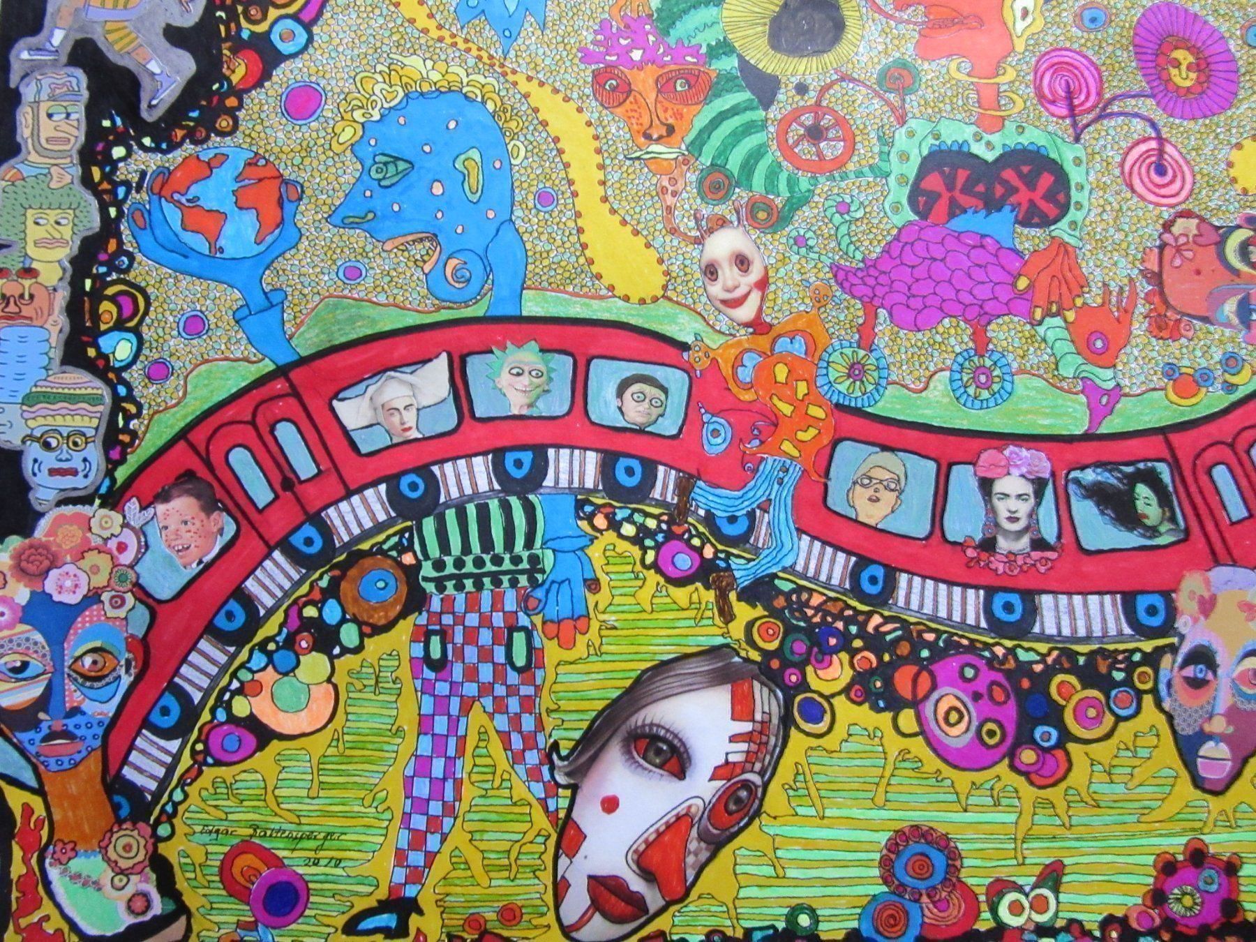 Dipinti: EDGAR BALTENSPERGER COLLAGE GRÖSSE 100X70CM – Usato da Gersau venduto da grafik-kunst 3