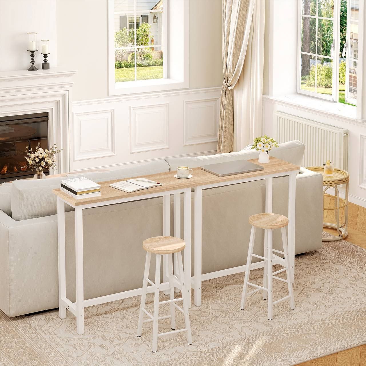 Tavoli: Bartisch Esstisch Bistrotisch Stehtisch Eiche Hell Weiss – Nuovo e nell'imballaggio originale da Kreuzlingen venduto da DealBlitz 1
