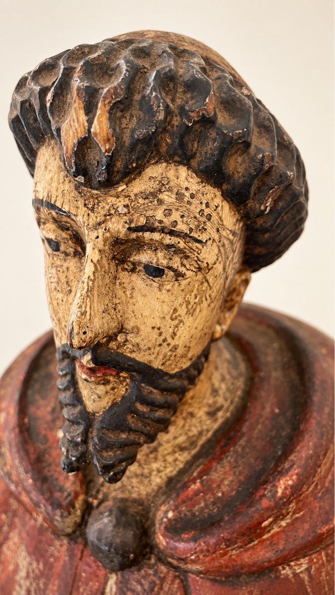 Sculture & Statue: Antiker Heiliger oder Franziskanermönch aus polychromem Holz – Usato da Locarno venduto da Osvaldo61 5