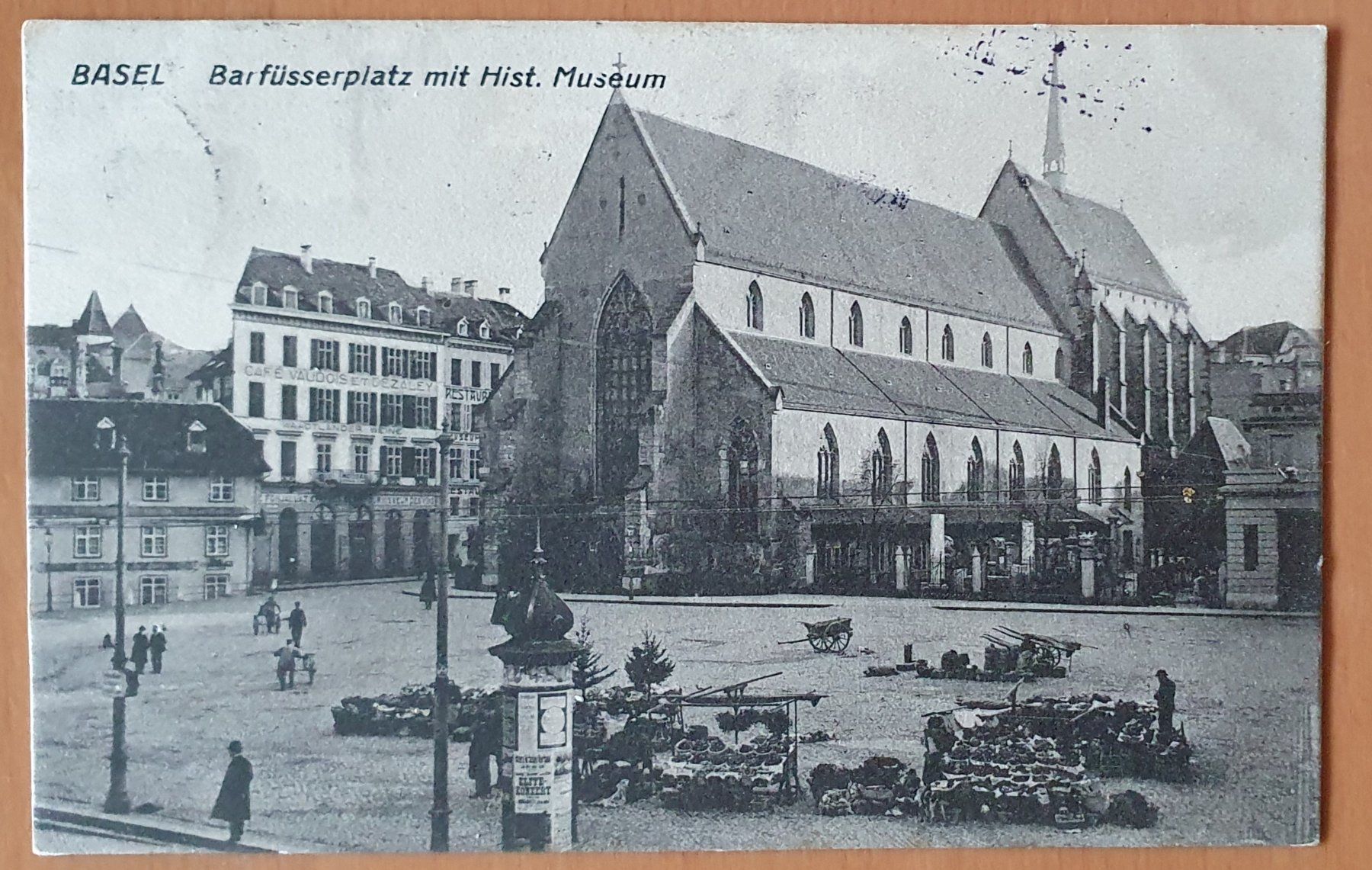 Cartoline postali: Basel 1910 - Barfüsserplatz, mit Bahnpoststempel u. AESCH – Usato da Kreuzlingen venduto da Rschweiz1